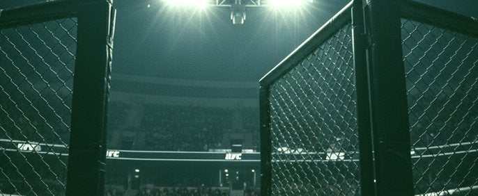 Arena do UFC representando a programação de eventos prevista para abril de 2026