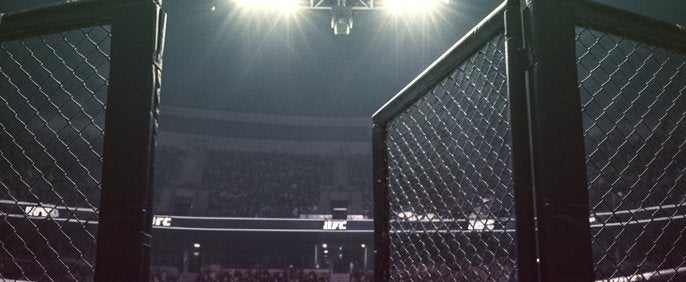 Arena do UFC ilustrando a programação de eventos prevista para dezembro de 2026