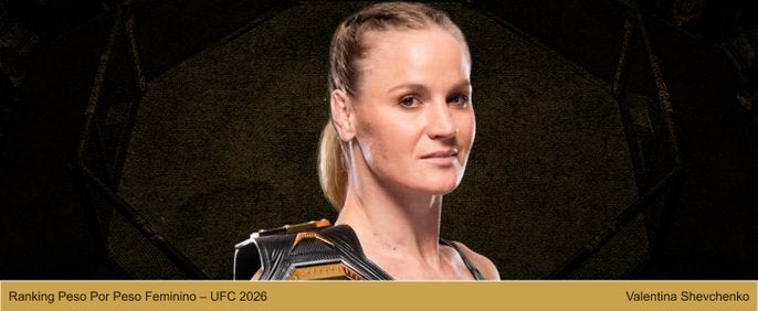 Valentina Shevchenko ostenta o cinturão do UFC. Foto - Ranking de 2026